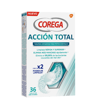 COREGA ACCION TOTAL LIMPIADOR LIMPIEZA PROTESIS 30 TABLETAS