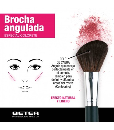 BETER BROCHA MAQUILLAJE ANGULADA PELO DE CABRA 18.5 CM