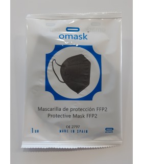 MASCARILLA FFP2 FABRICACION NACIONAL OMASK NEGRA