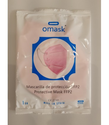 MASCARILLA FFP2 FABRICACION NACIONAL OMASK ROSA