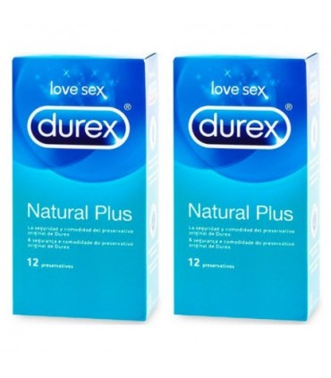 DUREX NATURAL PLUS 12 PRESERVATIVOS 2 CAJAS