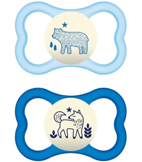 MAM CHUPETE SILICONA AIR  6M AZUL PACK DOBLE