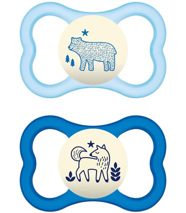 MAM CHUPETE SILICONA AIR  6M AZUL PACK DOBLE