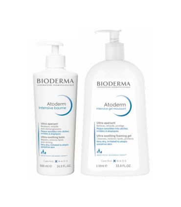 BIODERMA ATODERM INTENSIVE BAUME 500ML+ GEL MOUSSANT 1L PACK