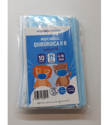 MASCARILLA QUIRURGICA IIR INFANTIL TECNOL 10 UNIDADES