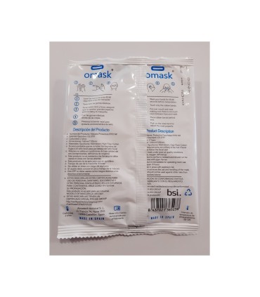 MASCARILLA FFP2 FABRICACION NACIONAL OMASK BLANCA CAJA 10 UNDS