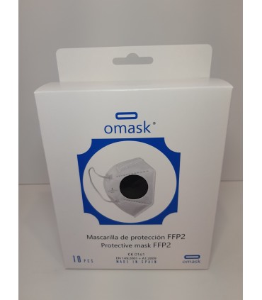MASCARILLA FFP2 FABRICACION NACIONAL OMASK NEGRA CAJA 10 UNDS