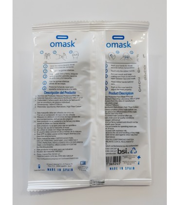 MASCARILLA FFP2 FABRICACION NACIONAL OMASK NEGRA CAJA 10 UNDS