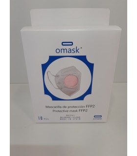 MASCARILLA FFP2 FABRICACION NACIONAL OMASK ROSA CAJA 10 UNDS