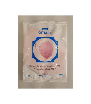 MASCARILLA FFP2 FABRICACION NACIONAL OMASK ROSA CAJA 10 UNDS