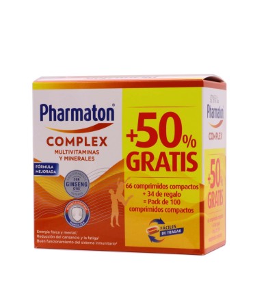 PHARMATON COMPLEX 66+34 CAPSULAS PACK 50%GRATIS