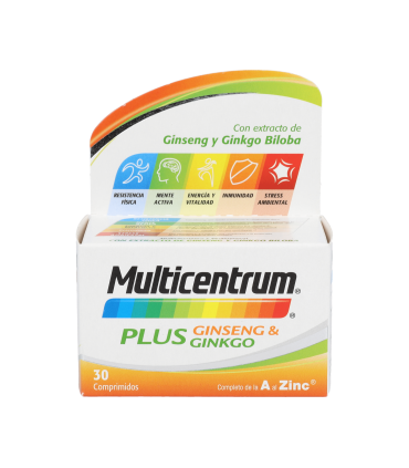 MULTICENTRUM RENDIMIENTO PLUS 30 COMP GINSENG Y GINKGO