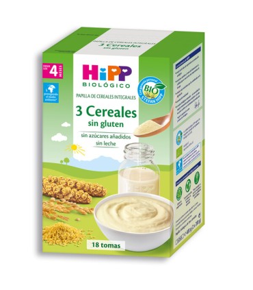 HIPP 3 CEREALES SIN GLUTEN 2 ENVASES 200 G