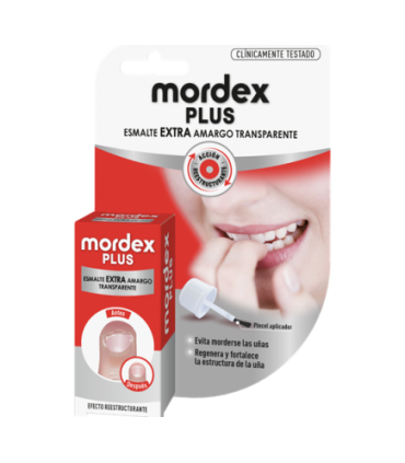 MORDEX PLUS ESMALTE AMARGO TRANSPARENTE CON PINCEL 9 ML