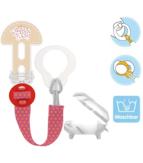 MAM BROCHE PARA CHUPETE Y CUBIERTA DE PROTECCION ROSA