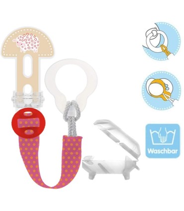 MAM BROCHE PARA CHUPETE Y CUBIERTA DE PROTECCION ROSA