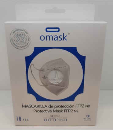 MASCARILLA FFP2 OMASK 10 UDS BLANCA INFANTIL