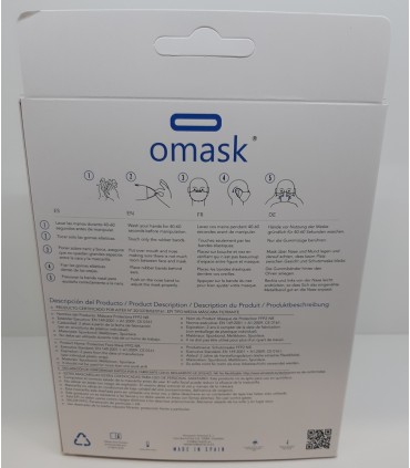 MASCARILLA FFP2 OMASK 10 UDS BLANCA INFANTIL