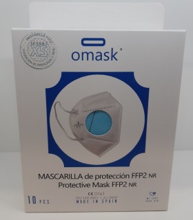 MASCARILLA FFP2 OMASK 10 UDS AZUL INFANTIL