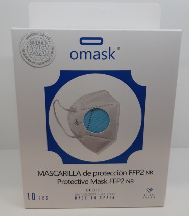 MASCARILLA FFP2 OMASK 10 UDS AZUL INFANTIL