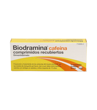 BIODRAMINA CAFEINA 12 COMPRIMIDOS RECUBIERTOS