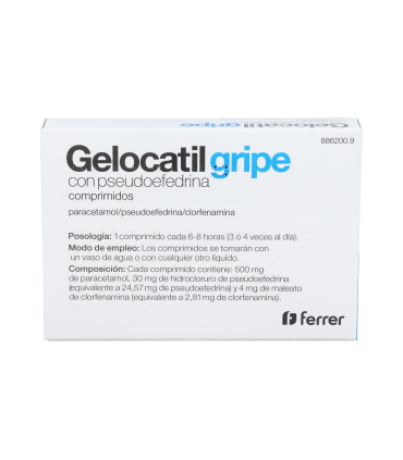 GELOCATIL GRIPE CON PSEUDOEFEDRINA 20 COMPRIMIDOS