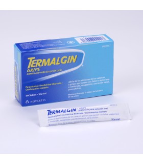 TERMALGIN GRIPE 650 MG/15,58 MG/4 MG 10 SOBRES GRANULADO PARA SOLUCION ORAL