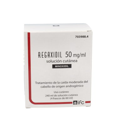 REGAXIDIL 50 MG/ML SOLUCION CUTANEA 4 FRASCOS 60 ML