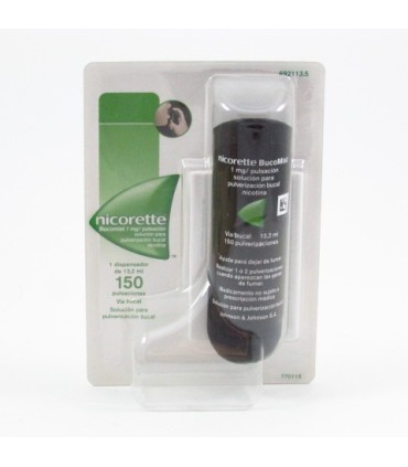 NICORETTE BUCOMIST 1 MG/PULSACION SOLUCION PARA PULVERIZACION BUCAL 1 ENVASE 13,2 ML (150 DOSIS)