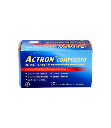 ACTRON COMPUESTO 267 mg/133 mg/40 mg 20 COMPRIMIDOS EFERVESCENTES