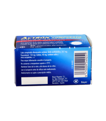 ACTRON COMPUESTO 267 mg/133 mg/40 mg 20 COMPRIMIDOS EFERVESCENTES