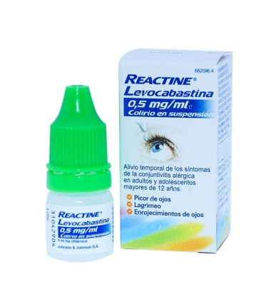 REACTINE LEVOCABASTINA 0,5 mg/ml COLIRIO EN SUSPENSION 1 FRASCO 4 ml