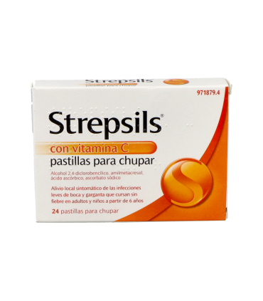 STREPSILS CON VITAMINA C 24 PASTILLAS PARA CHUPAR