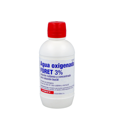 AGUA OXIGENADA FORET 30 mg/ml SOLUCION CUTANEA Y CONCENTRADO PARA SOLUCION BUCAL 1 FRASCO 250 ml