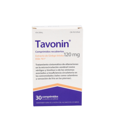 TAVONIN 120 MG 30 COMPRIMIDOS RECUBIERTOS