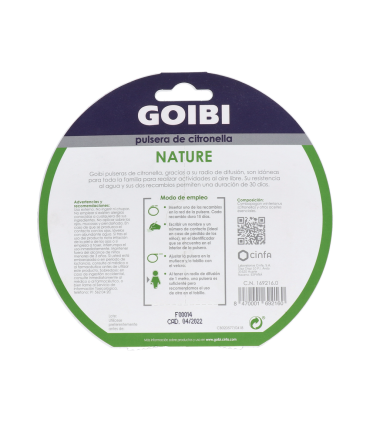 GOIBI PULSERA DE CITRONELLA NATURE 1 PULSERA NEGRA