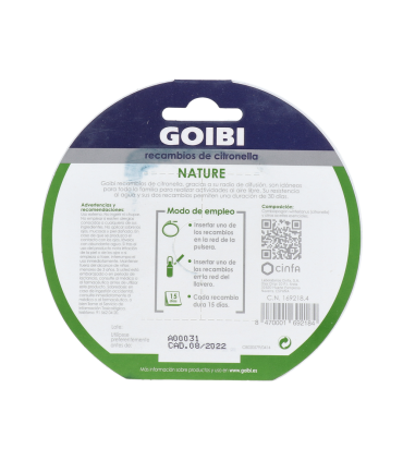 GOIBI  RECAMBIO PULSERA CITRONELLA NATURE