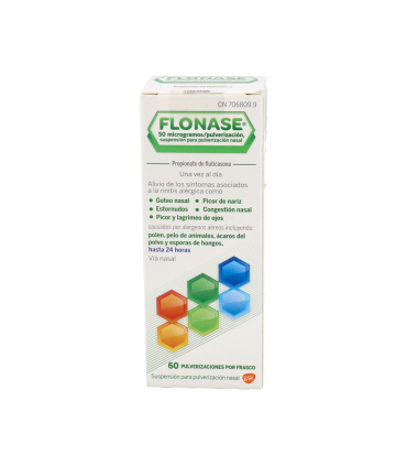 FLONASE 50 microgramos/PULVERIZACION SUSPENSION PARA PULVERIZACION NASAL 60 PULVERIZACIONES