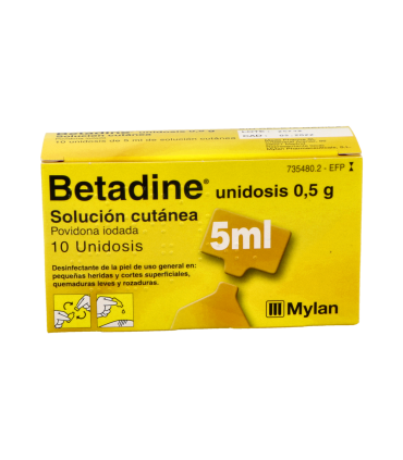 BETADINE UNIDOSIS 100 MG/ML SOLUCION CUTANEA 10 UNIDOSIS 5 ML