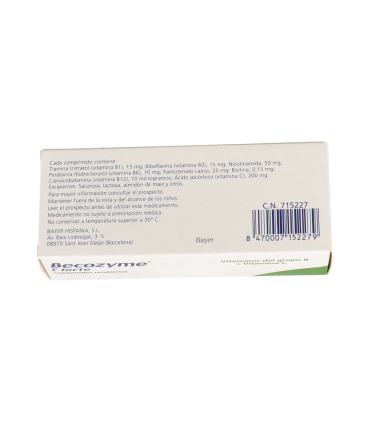 BECOZYME C FORTE 30 COMPRIMIDOS RECUBIERTOS