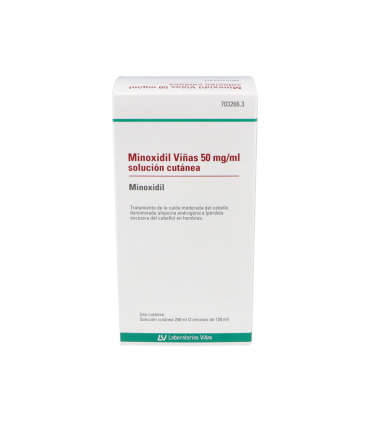 MINOXIDIL VIÑAS 50 MG/ML SOLUCION CUTANEA 2 FRASCOS 120 ML