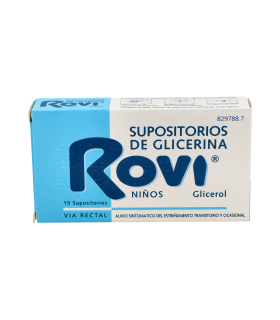 SUPOSITORIOS DE GLICERINA ROVI NIÑOS 1,44 g 15 SUPOSITORIOS