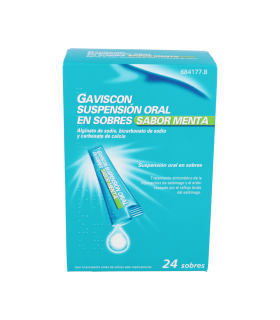 GAVISCON 24 SOBRES SUSPENSION ORAL 10 ml (SABOR MENTA)