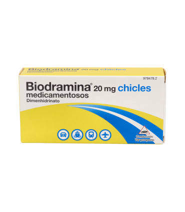 BIODRAMINA 20 mg 6 CHICLES MEDICAMENTOSOS