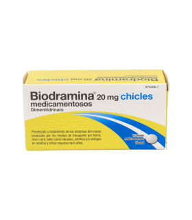 BIODRAMINA 20 mg 12 CHICLES MEDICAMENTOSOS