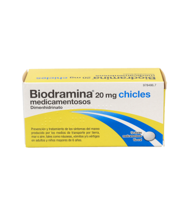 BIODRAMINA 20 mg 12 CHICLES MEDICAMENTOSOS