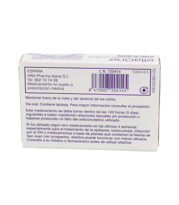 ELLAONE 30 MG 1 COMPRIMIDO RECUBIERTO