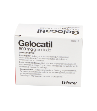 GELOCATIL 500 MG 12 SOBRES GRANULADO ORAL