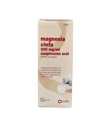 MAGNESIA CINFA 200 mg/ml SUSPENSION ORAL 1 FRASCO 260 ml