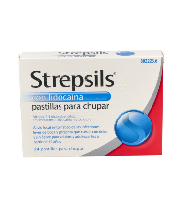 STREPSILS CON LIDOCAINA 24 PASTILLAS PARA CHUPAR